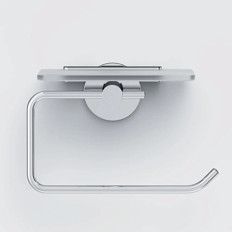 Держатель для туалетной бумаги настенный AM.PM X-Joy A85A341500 со стеклянной полочкой, хром