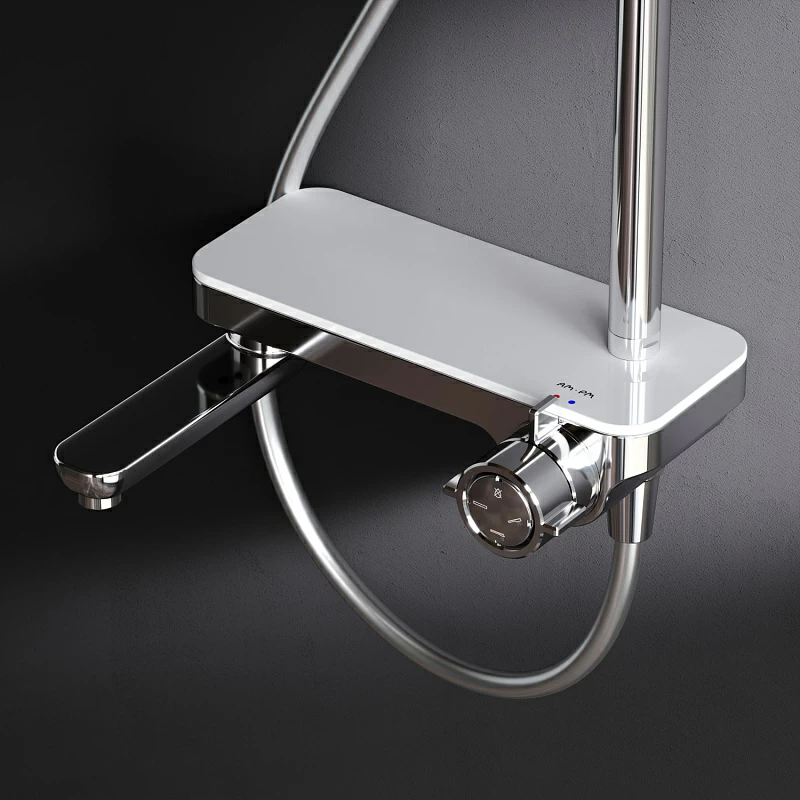 Душевая система AM.PM Like F0780700 стойка с тропическим душем, смесителем, изливом, хром