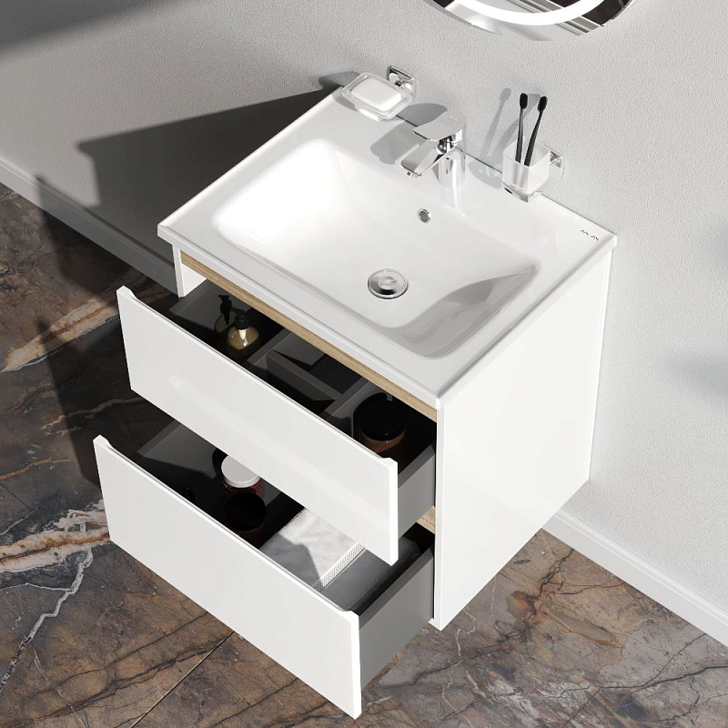 Тумба под раковину 60 AM.PM X-Joy M85AFHX0602WG подвесная белый глянец