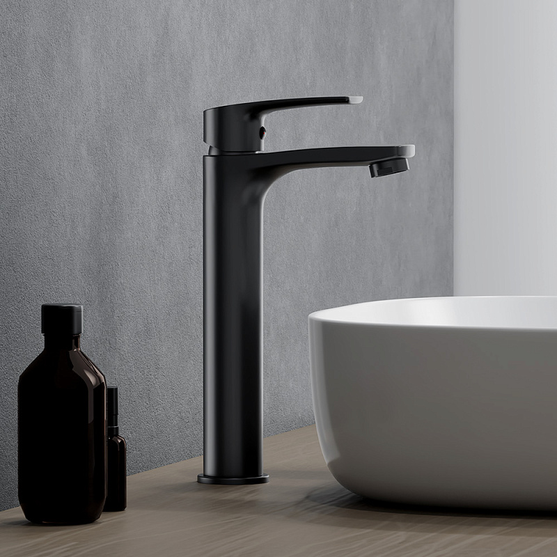 Смеситель для раковины (умывальника) Damixa Eclipse 2.0 480250300 высокий черный