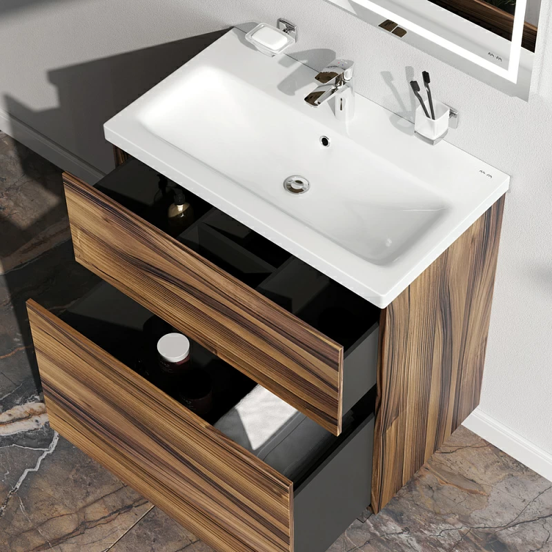 Тумба под раковину 75 AM.PM Gem M90FSX0752HF напольная под дерево орех