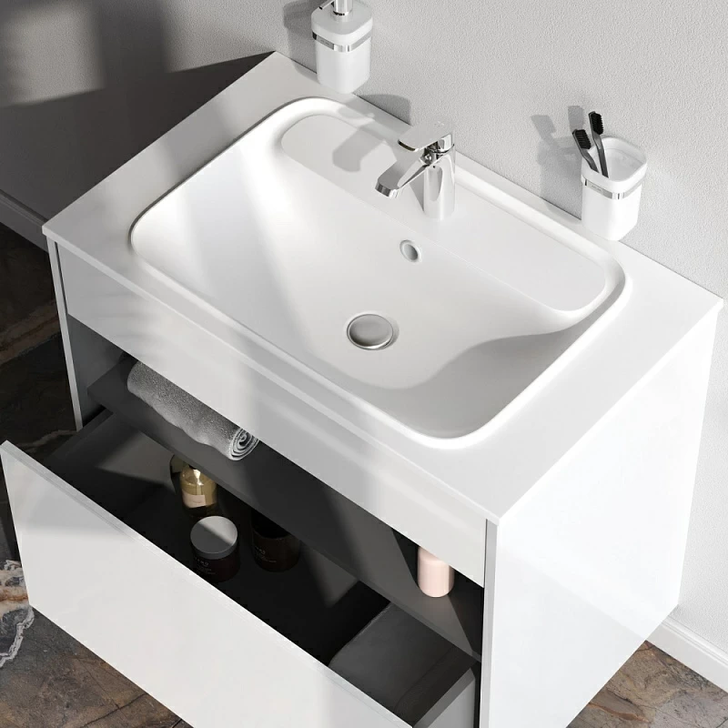 Тумба под раковину 80 AM.PM Func M8FFUX0801WG белый глянец