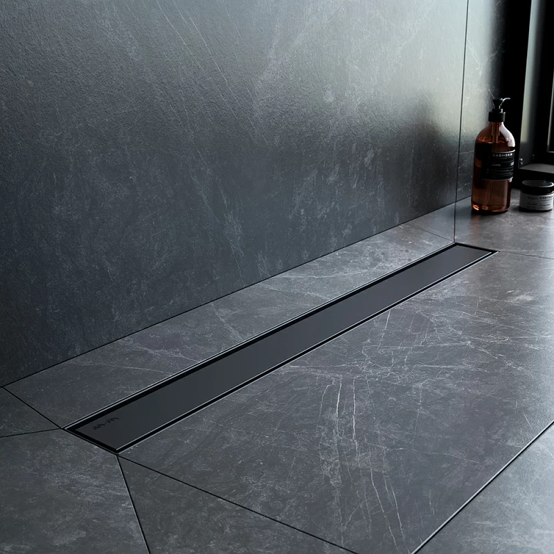 Душевой трап (лоток) 70 AM.PM MasterFlow W01SC-U11-070-04BM комбинированный затвор с черной матовой решеткой под плитку