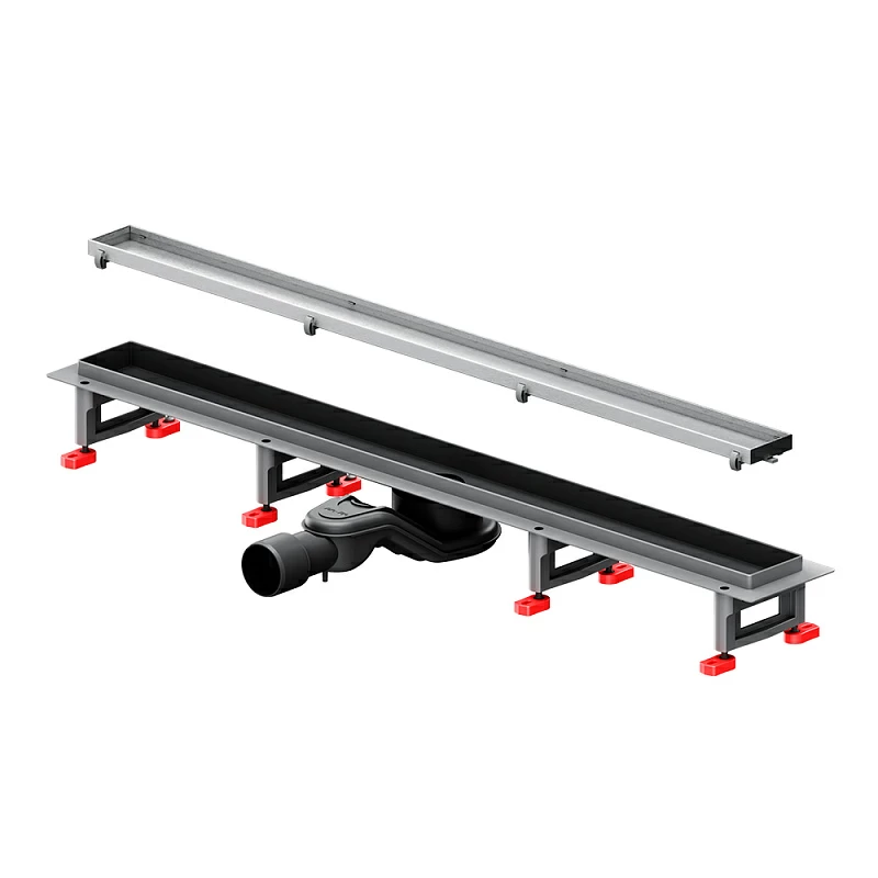 Душевой трап (лоток) 80 AM.PM MasterFlow W01SC-U11-080-04SB комбинированный затвор со стальной матовой решеткой под плитку