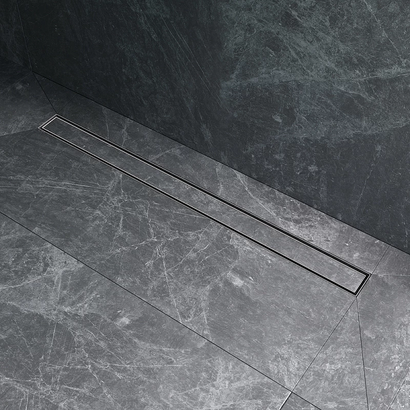 Душевой трап (лоток) 90 AM.PM MasterFlow W01SC-U11-090-04SB комбинированный затвор со стальной матовой решеткой под плитку