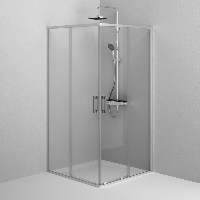 Душевое ограждение без поддона 100x100 AM.PM Above W9XG-403-100100-MT профиль серебристый