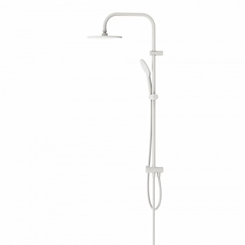 Душевая система Damixa Origin Bit DX977700200 стойка с тропическим душем, белая матовая