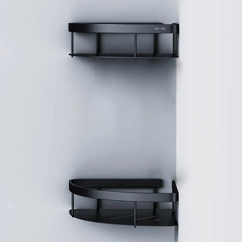 Полка в ванную угловая AM.PM Sense L A7454222 двухъярусная черная