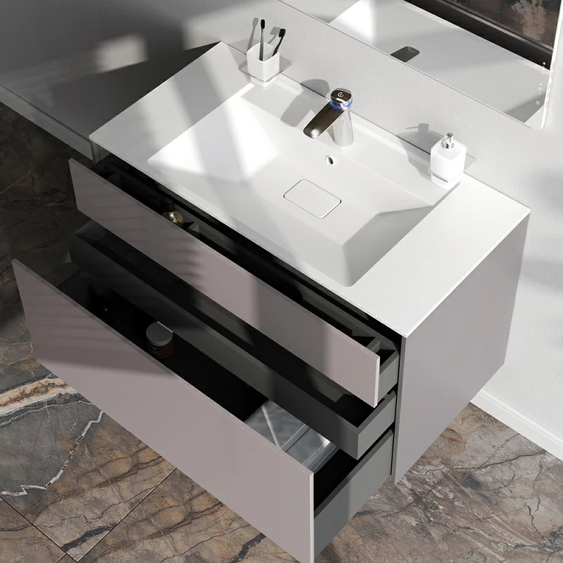 Тумба под раковину 100 AM.PM Inspire 2.0 M50AFHX1003EGM подвесная серая матовая