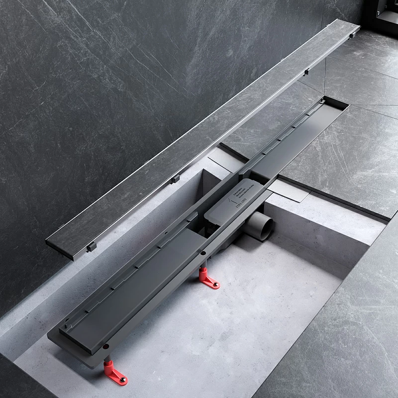 Душевой трап (лоток) 90 AM.PM PrimeFlow W02SC-U11-090-04SB комбинированный затвор со стальной матовой решеткой под плитку