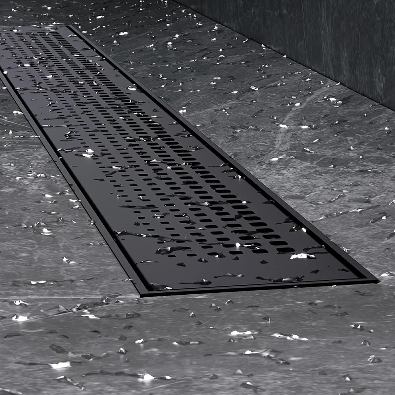 Душевой трап (лоток) 70 AM.PM PrimeFlow W02SC-P11-070-01BM комбинированный затвор с черной матовой решеткой