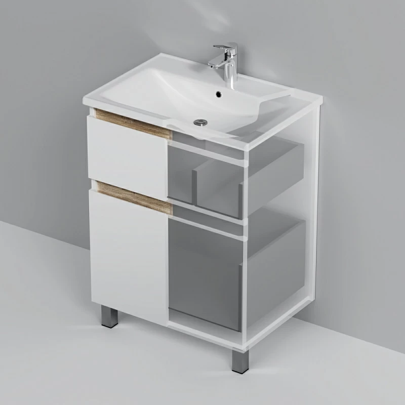 Тумба под раковину 65 AM.PM X-Joy M85AFSX0652WG напольная белый глянец