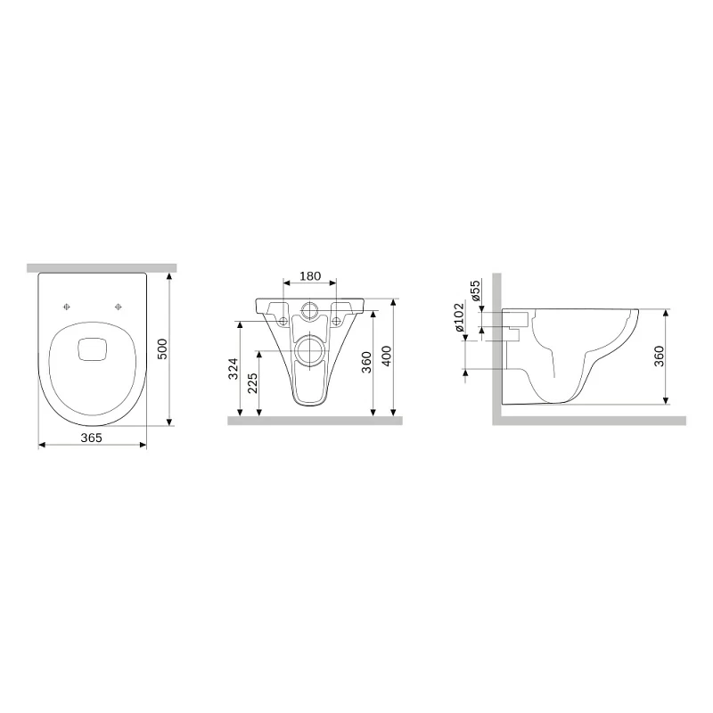 Унитаз подвесной AM.PM Gem C901700SC безободковый с сиденьем микролифт, белый