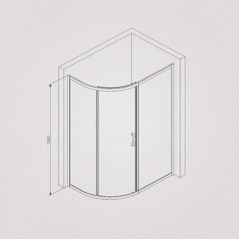 Душевое ограждение без поддона 120х80 AM.PM Like W83G-302U120CG64 профиль серебристый