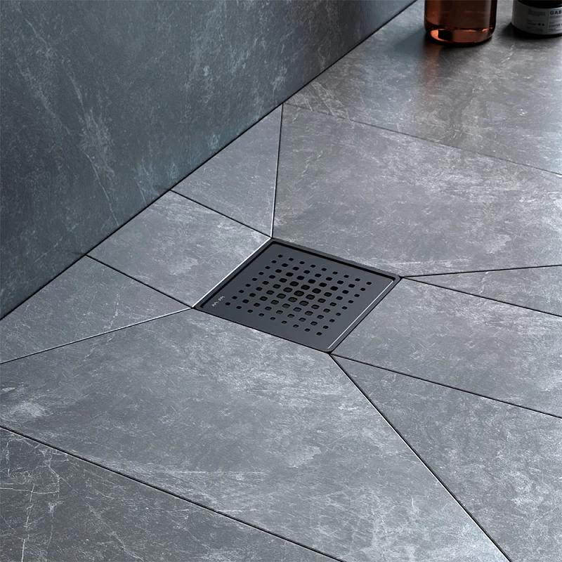 Душевой трап 10x10 AM.PM PrimeFlow W02BD-P11-010-01BM гидрозатвор с черной матовой решеткой