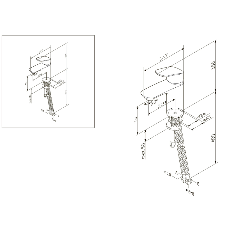 Смеситель для раковины (умывальника) AM.PM Like F8093016 хром