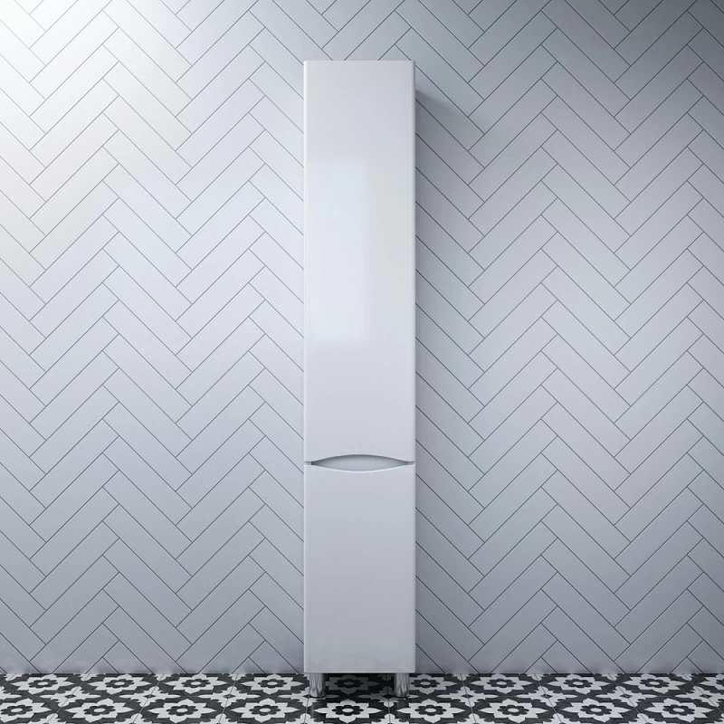 Шкаф-пенал для ванной 35 AM.PM Like M80CSR0356WG напольный правый белый глянец