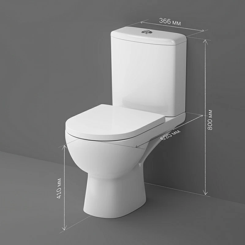 Унитаз напольный AM.PM Sunny C85C8600SC безободковый с сиденьем микролифт, белый