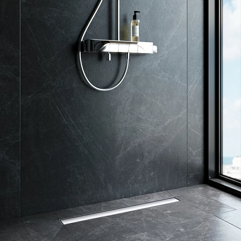 Душевой трап (лоток) 70 AM.PM MasterFlow W01SC-U11-070-04SB комбинированный затвор со стальной матовой решеткой под плитку