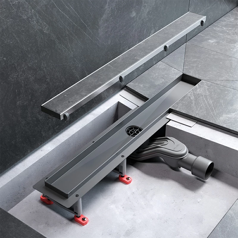 Душевой трап (лоток) 60 AM.PM MasterFlow W01SC-U11-060-04SB комбинированный затвор со стальной матовой решеткой под плитку