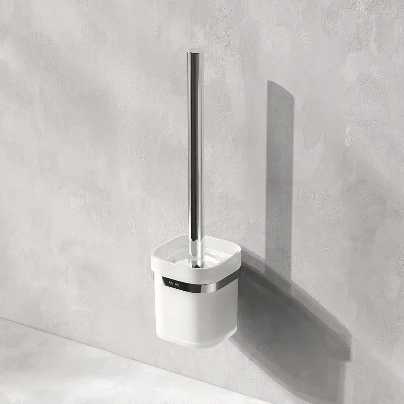 Ершик для унитаза AM.PM Func A8F33300 со стеклянной настенной подставкой, хром