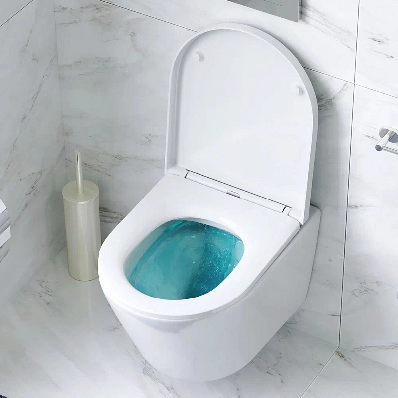 Унитаз подвесной безободковый с инсталляцией AM.PM Sense IS100151.741701 сиденьем микролифт, хром механ. клавишей