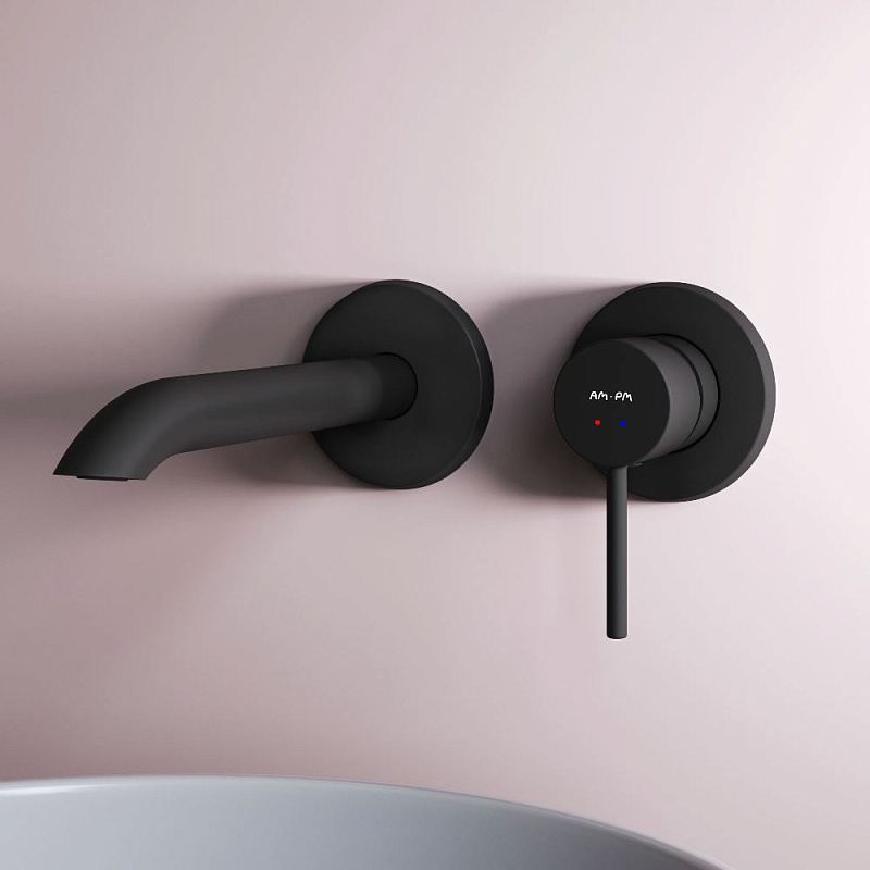 Смеситель для раковины (умывальника) AM.PM Libre F6072622 черный встраиваемый