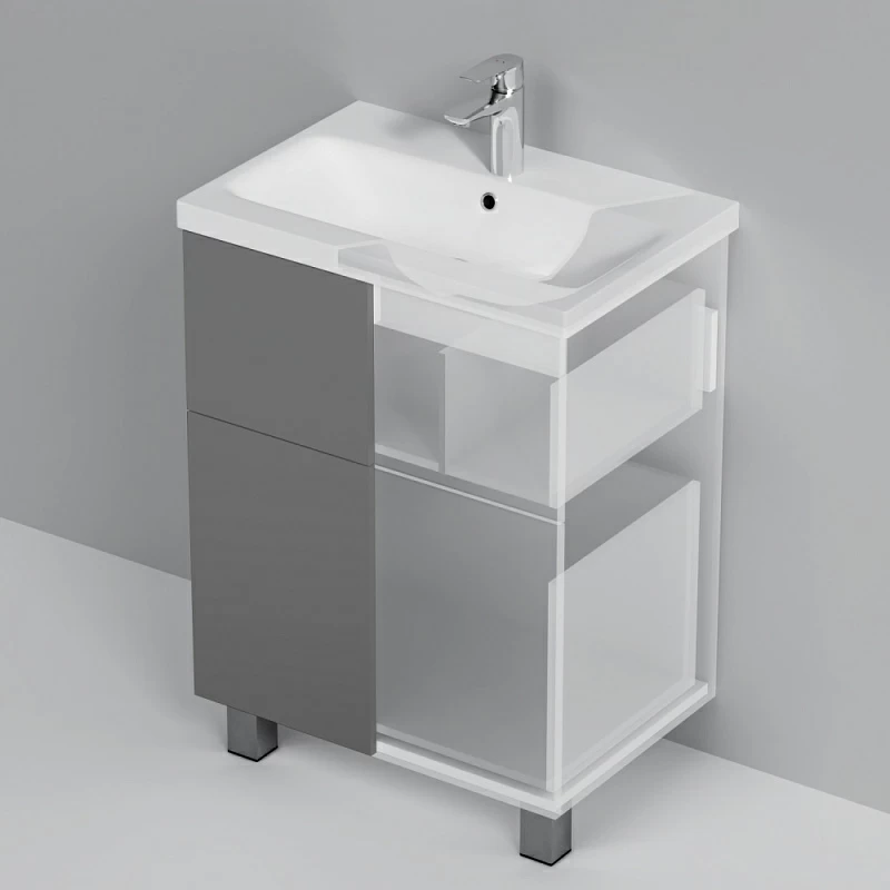 Тумба под раковину 60 AM.PM Gem M90FSX06022GM32 напольная графит матовый