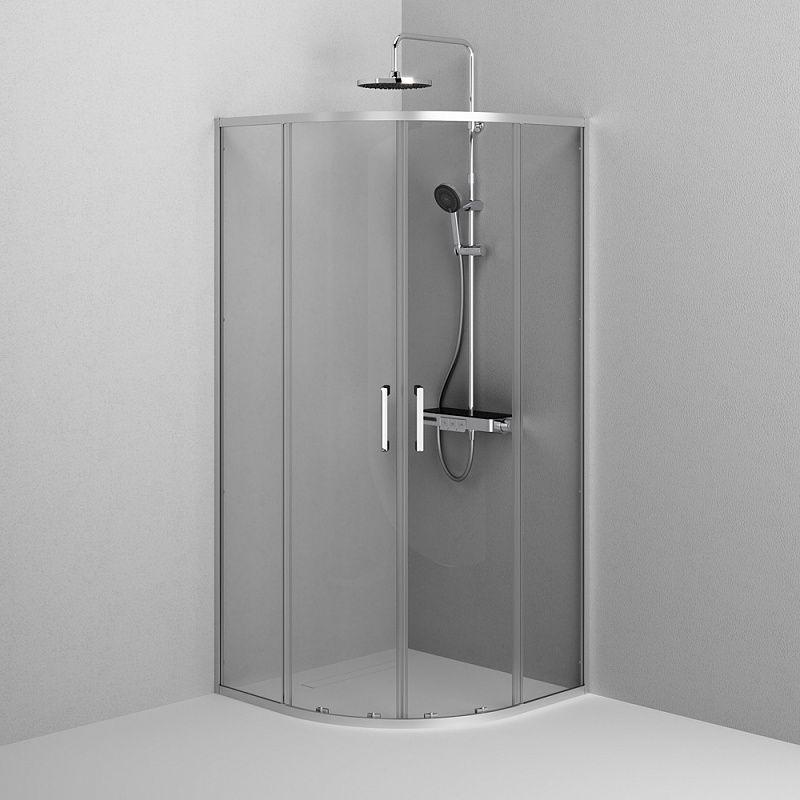 Душевое ограждение без поддона 90x90 AM.PM Above W9XG-401-9090-MT профиль серебристый