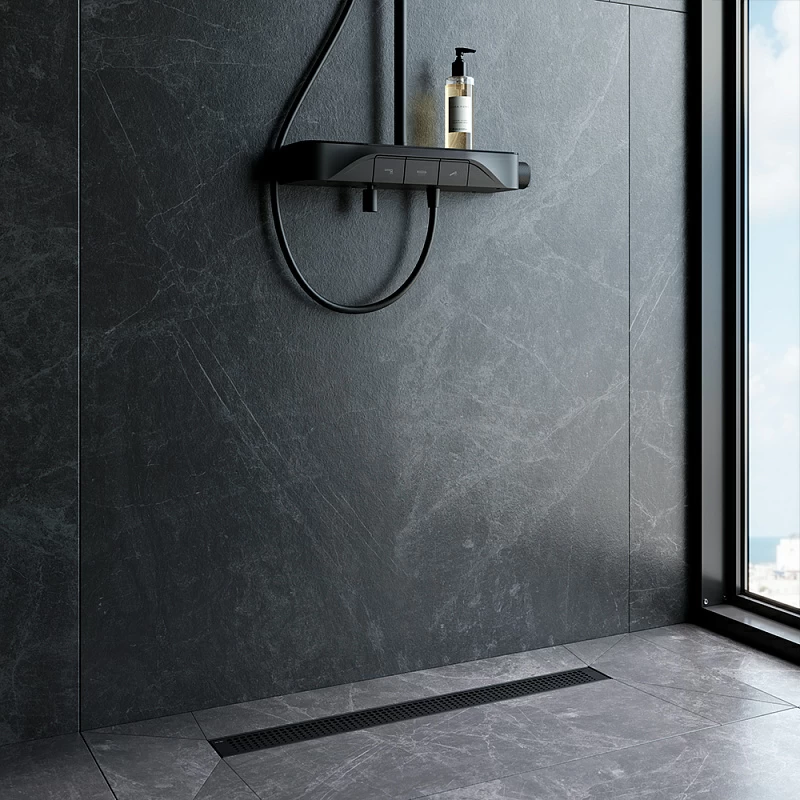 Душевой трап (лоток) 70 AM.PM MasterFlow W01SC-P11-070-01BM комбинированный затвор с черной матовой решеткой