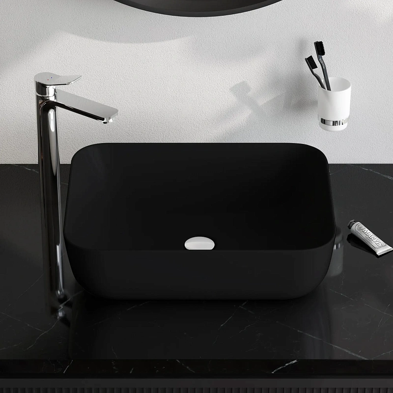 Раковина накладная 51 AM.PM Struktura M9SWCC10510BM черная матовая