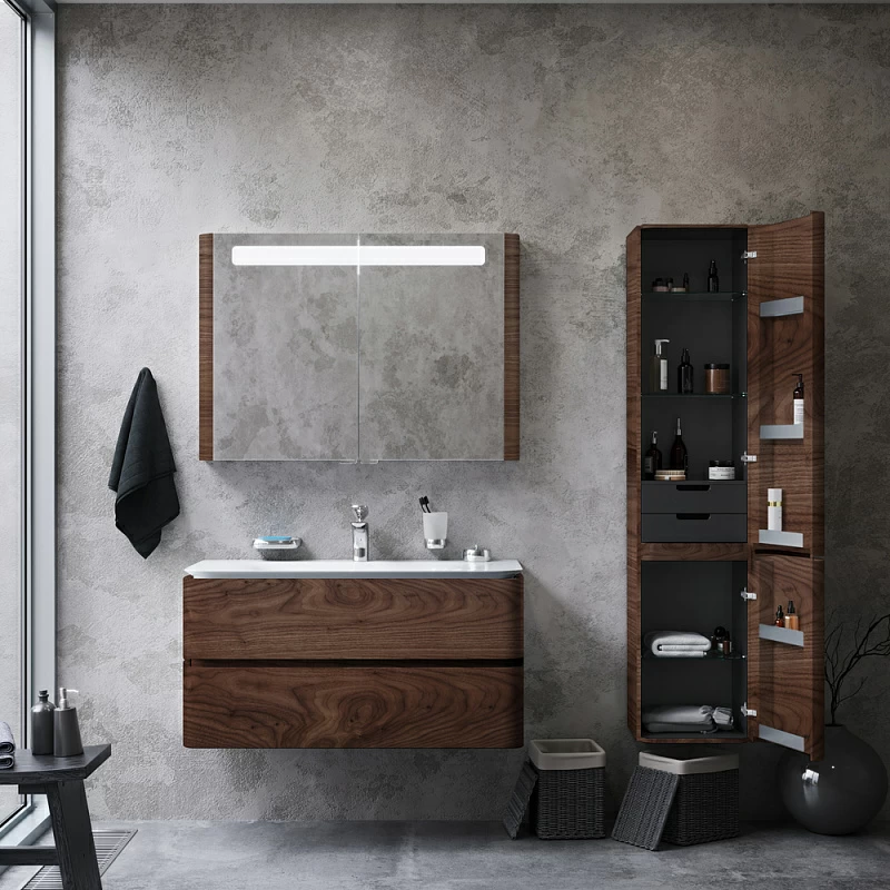 Шкаф-пенал для ванной 40 AM.PM Sensation M30CHR0406NF навесной правый орех