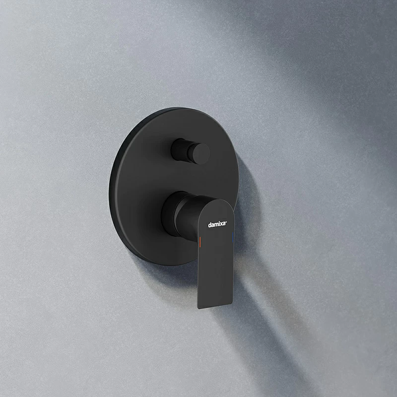 Встраиваемая душевая система Damixa Apollo 947520300 черная: тропический верхний душ, ручной душ