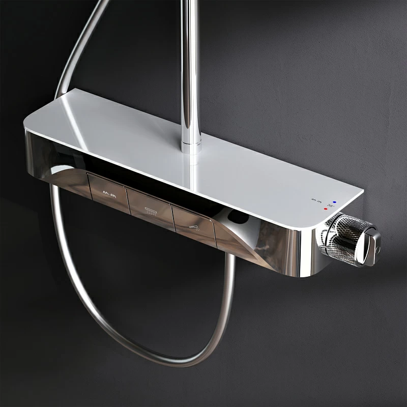 Душевая система AM.PM Func F078F200 стойка с тропическим душем, термостатом, смесителем, хром