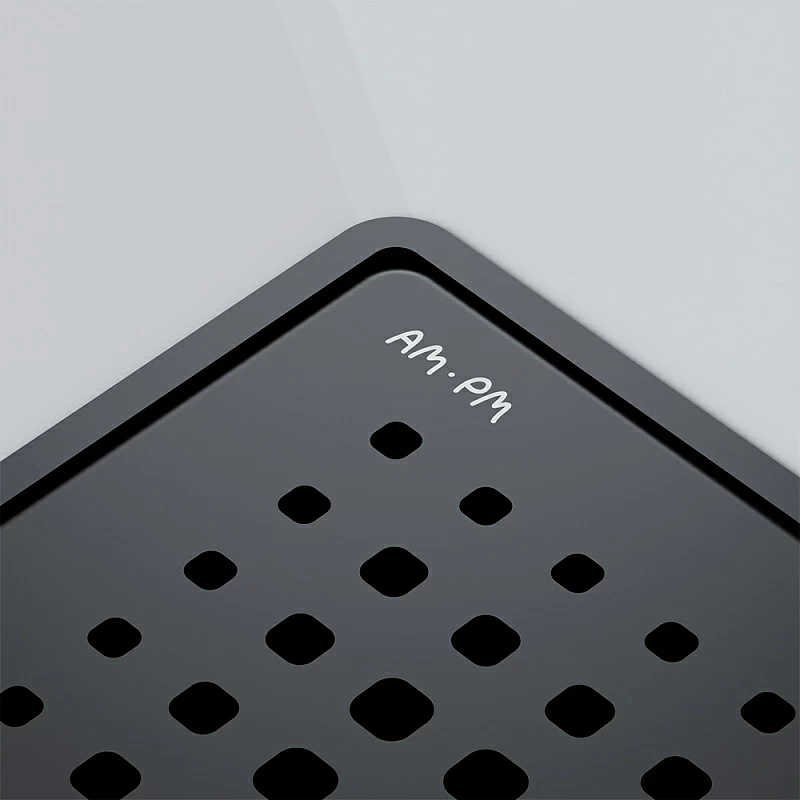 Душевой трап 10x10 AM.PM MasterFlow W01BD-P11-010-01BM комбинированный затвор с черной матовой решеткой