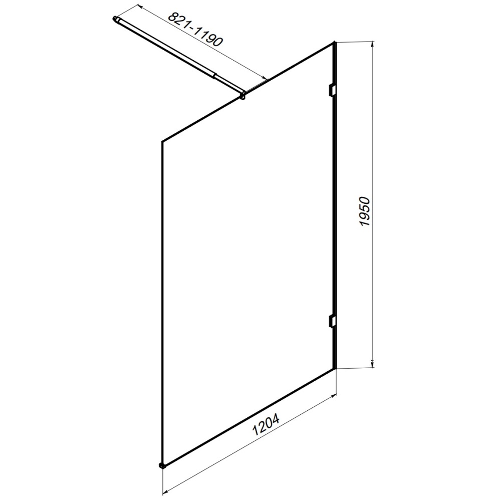 Душевая перегородка 120x195 см X-Joy W94UWI-120-F1-MTE, Хром, прозрачное