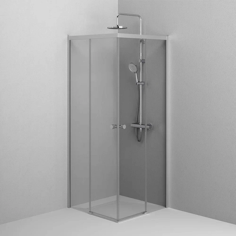 Душевое ограждение без поддона 80x80 AM.PM X-Joy W94G-403-8080-MT1K профиль серебристый