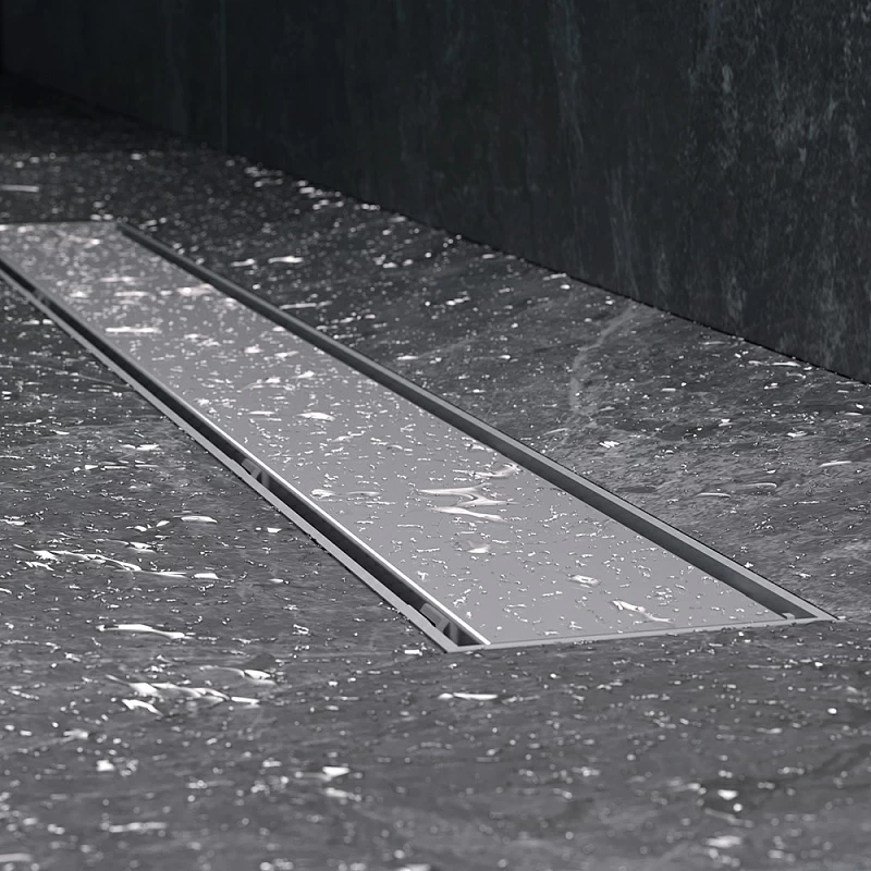 Душевой трап (лоток) 70 AM.PM PrimeFlow W02SC-U11-070-04SB комбинированный затвор со стальной матовой решеткой под плитку