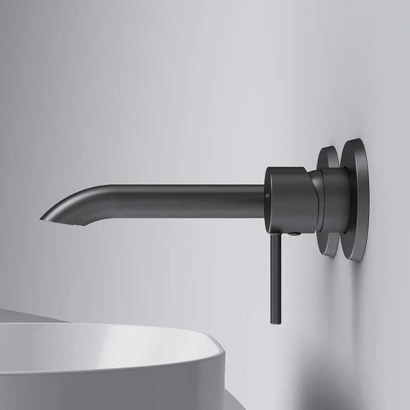 Смеситель для раковины (умывальника) AM.PM Libre F6072622 черный встраиваемый