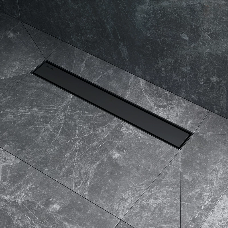 Душевой трап (лоток) 50 AM.PM MasterFlow W01SC-U11-050-04BM комбинированный затвор с черной матовой решеткой под плитку