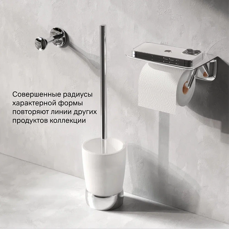 Ершик для унитаза AM.PM Sensation A3033200 со стеклянной напольной подставкой, хром