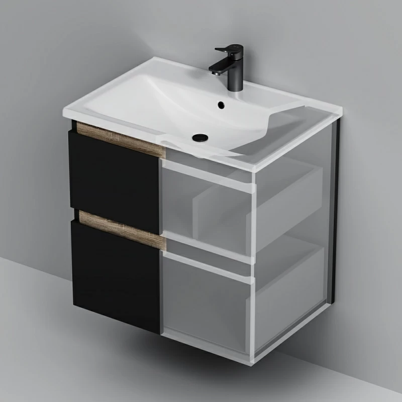 Тумба под раковину 65 AM.PM X-Joy M85AFHX0652BM подвесная черная матовая