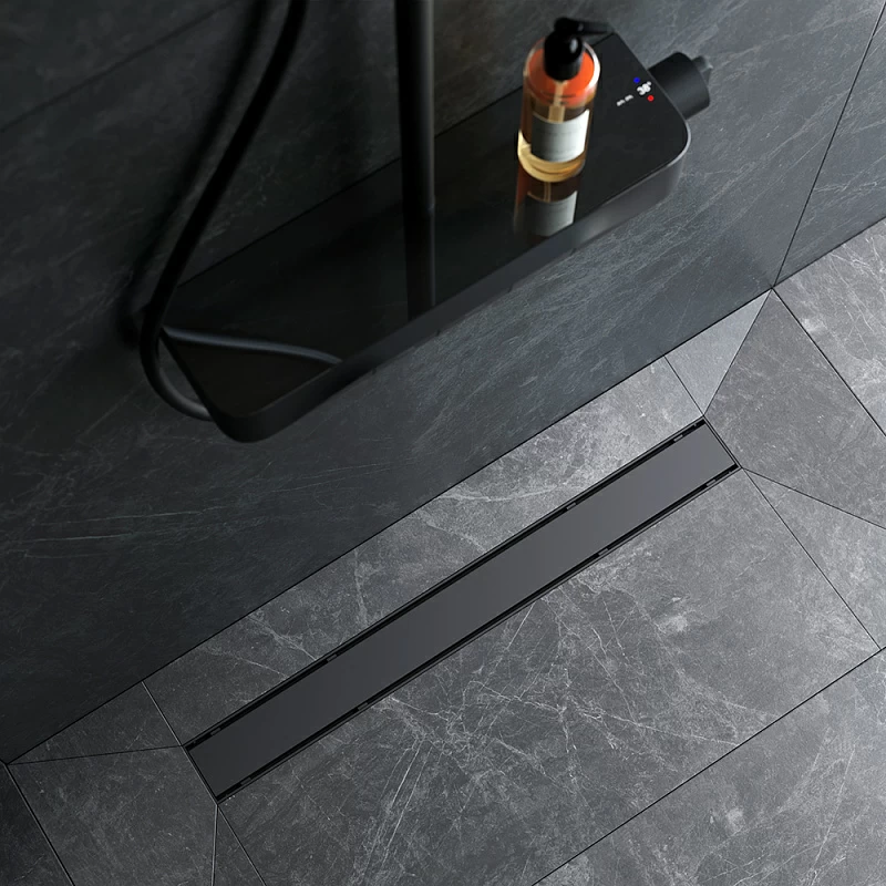 Душевой трап (лоток) 70 AM.PM PrimeFlow W02SC-U11-070-04BM комбинированный затвор с черной матовой решеткой под плитку