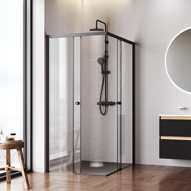 Душевое ограждение без поддона 90x120 AM.PM X-Joy W94G-403-120290-BT1K профиль черный матовый