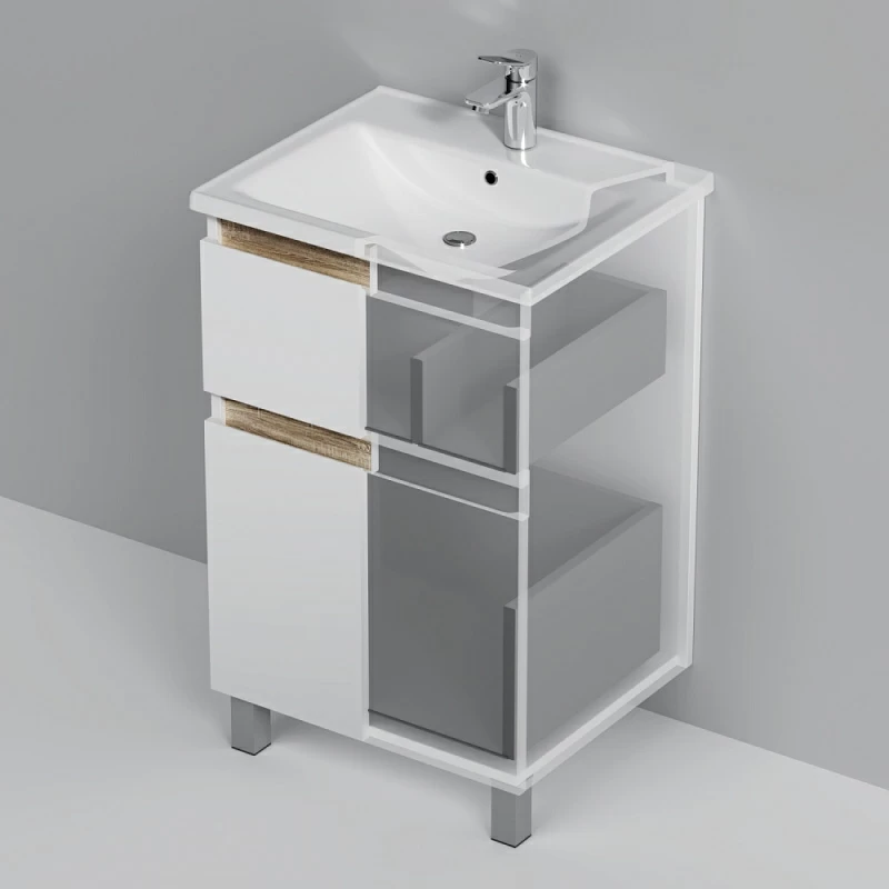 Тумба под раковину 55 AM.PM X-Joy M85AFSX0552WG напольная белый глянец