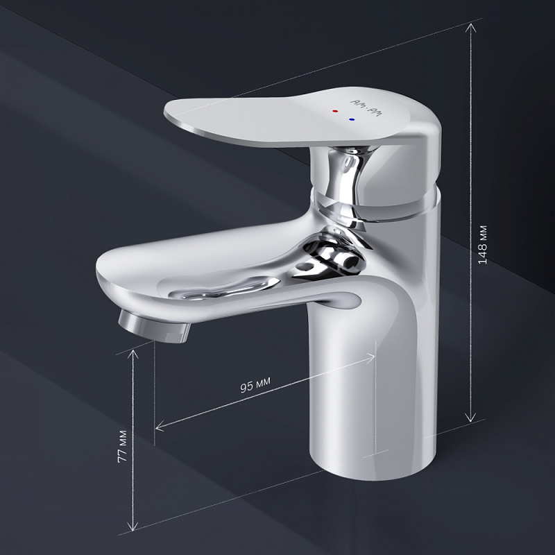 Смеситель для раковины (умывальника) AM.PM Sunny F85C02100 хром