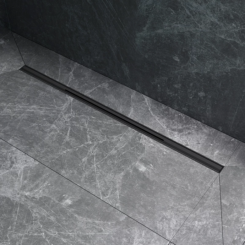 Душевой трап (лоток) 80 AM.PM MasterFlow Slim W01SC-S11-080-05BM комбинированный затвор с черной матовой решеткой