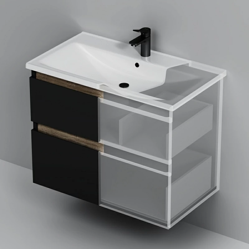 Тумба под раковину 80 AM.PM X-Joy M85AFHX0802BM подвесная черная матовая