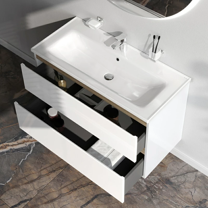 Тумба под раковину 100 AM.PM X-Joy M85AFHX1002WG подвесная белый глянец