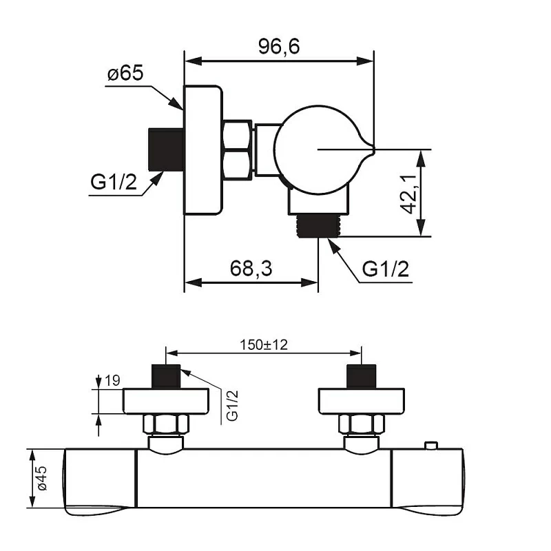 Смеситель для душа Damixa Scandinavian Pure 366000300 с термостатом